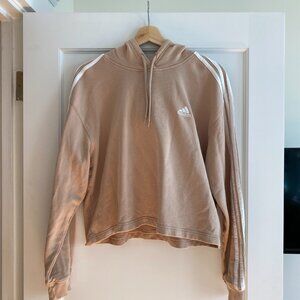 Adidas 3-Stripe Cropped Hoodie